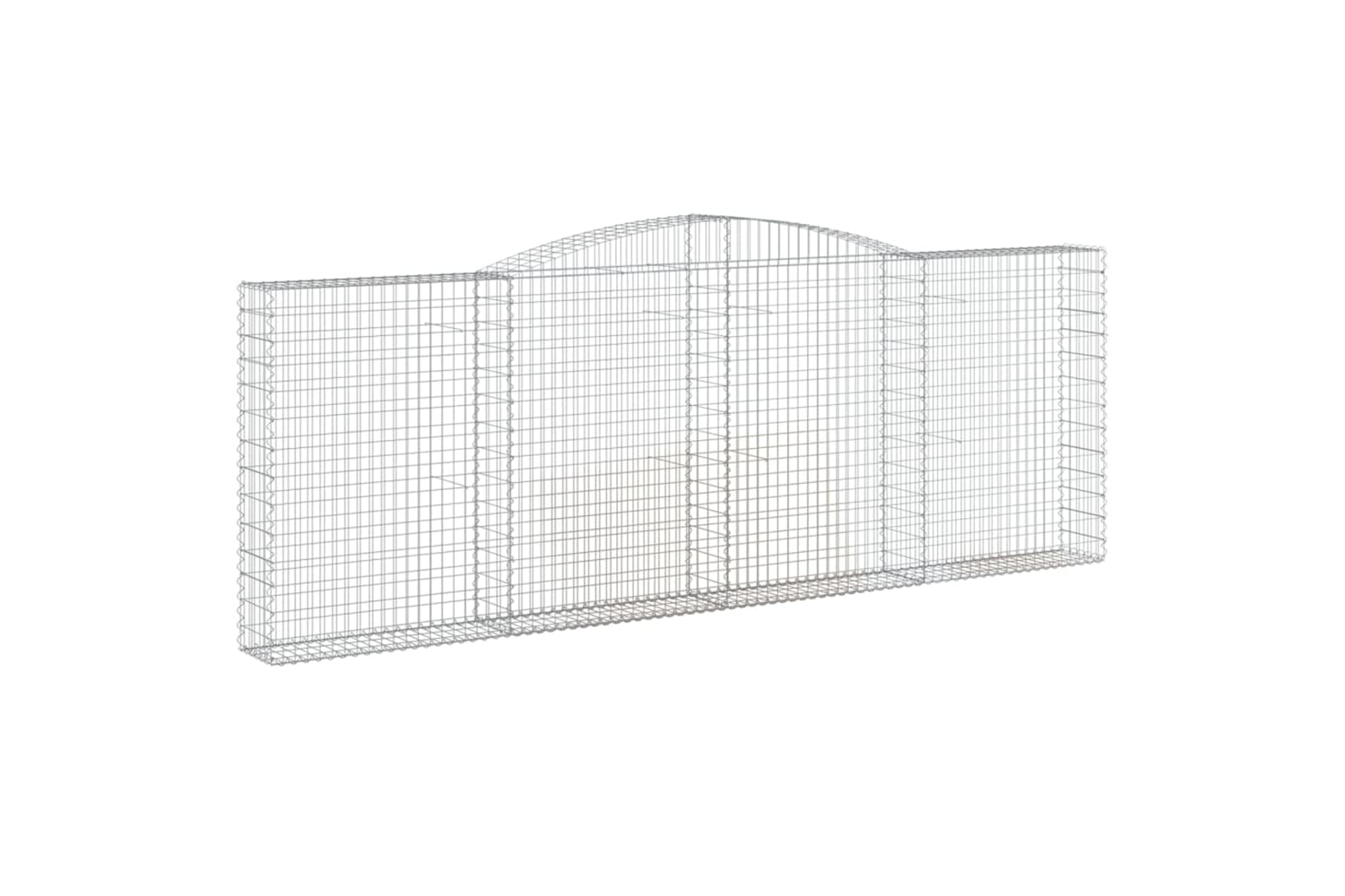 vidaXL 3146894 Arched Gabion Baskets 4 Pcs 400x30x140/160cm Galvanised Iron-2