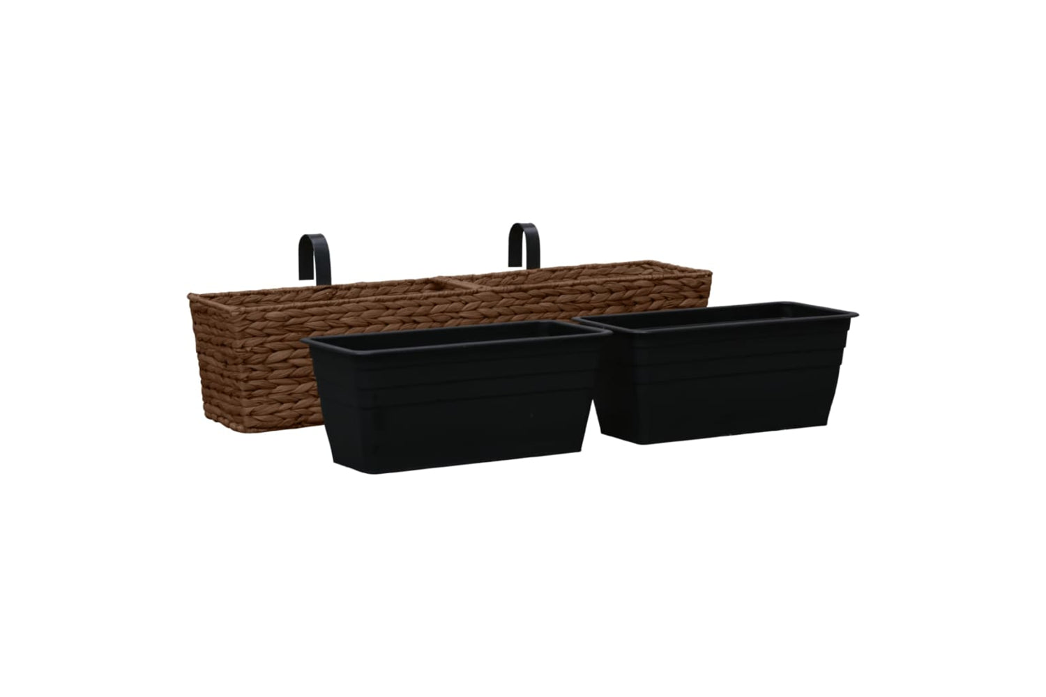 Vidaxl Garden Planters 2 Pcs Water Hyacinth Brown-3