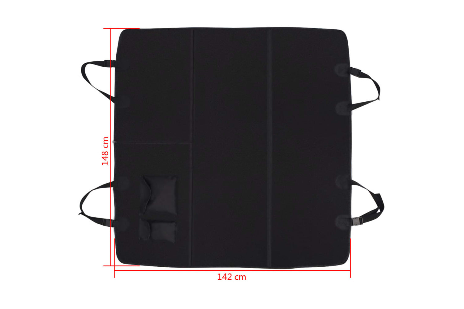 vidaXL 170473 Pet Rear Car Seat Cover 148x142cm Black-6