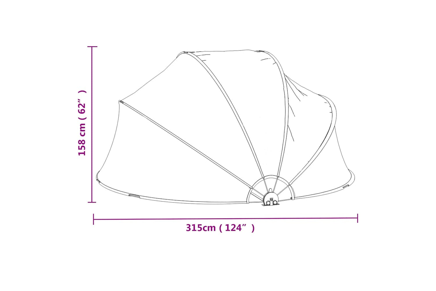 vidaXL 93812 Pool Dome Round 315x158cm Pvc-8