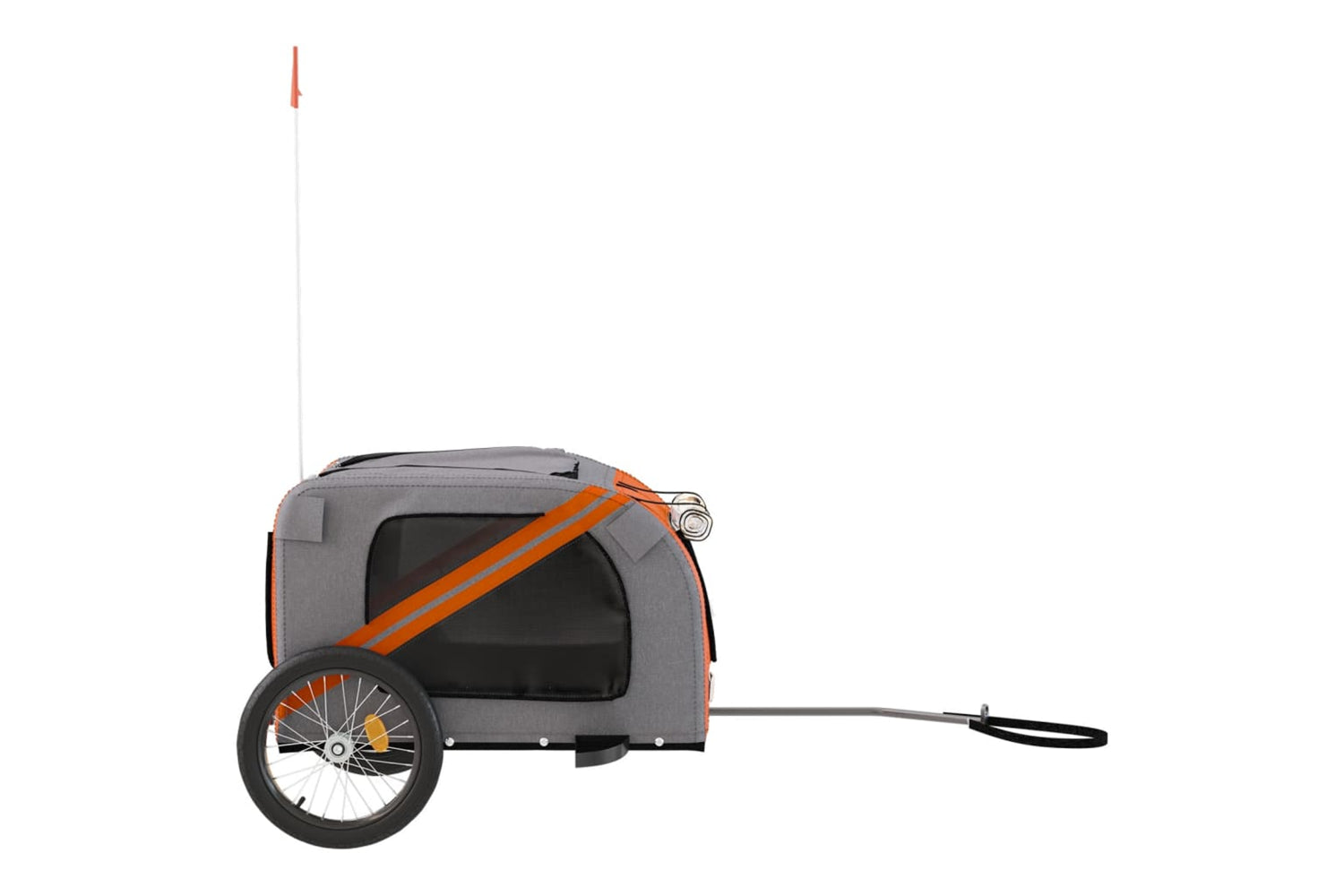 Vidaxl 93879 Pet Bike Trailer Orange And Black Oxford Fabric&iron-5