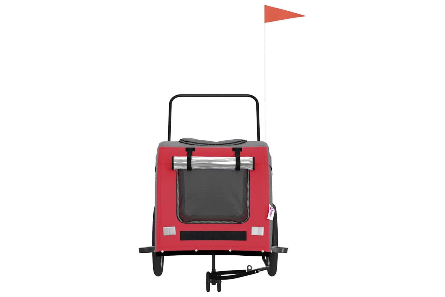 Vidaxl 93859 Pet Bike Trailer Red And Grey Oxford Fabric And Iron-3