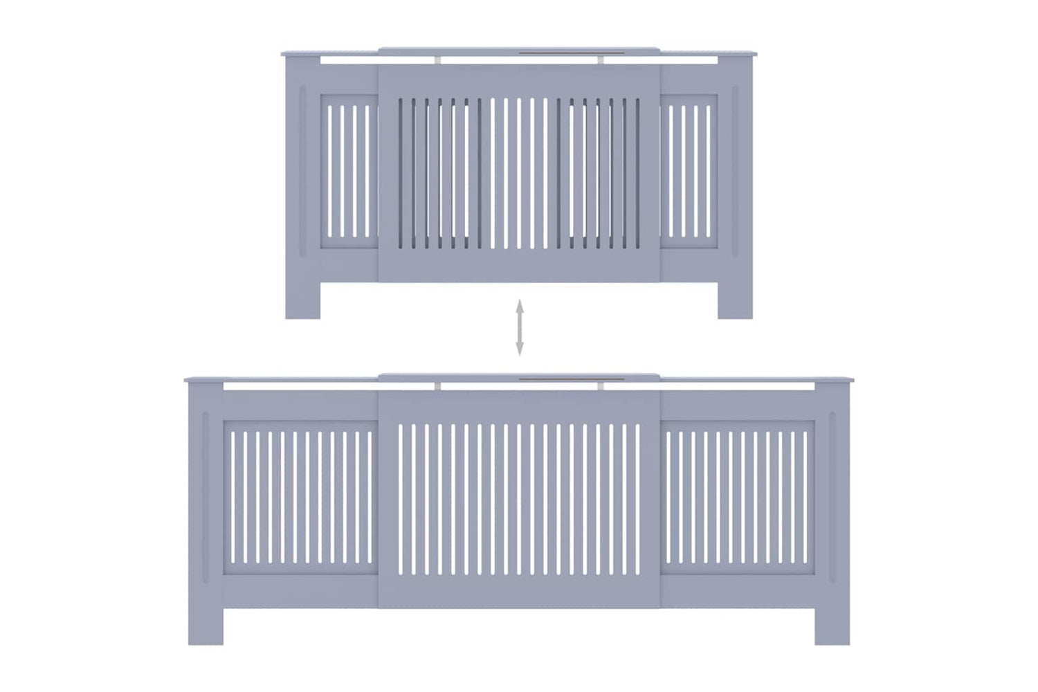 vidaXL Mdf Radiator Cover Grey 205cm-5