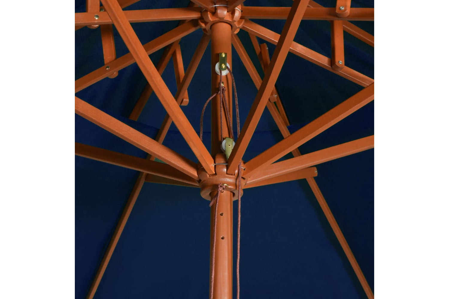 vidaXL 313767 Double Decker Parasol With Wooden Pole Blue 270cm-5