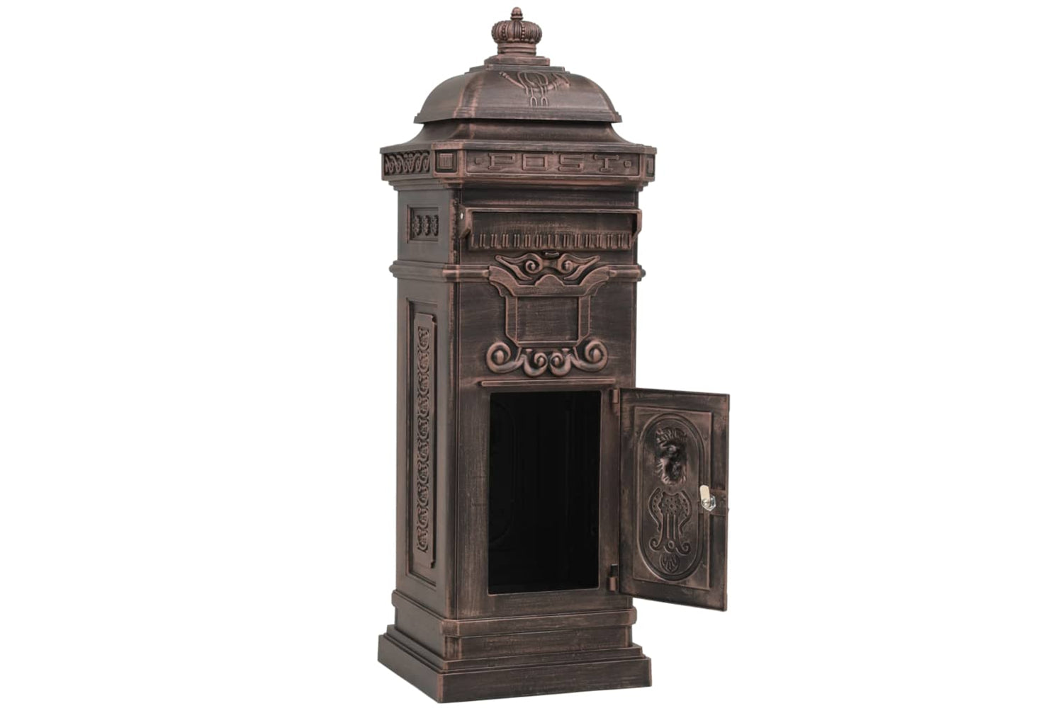 Vidaxl 43892 Pillar Letterbox Aluminium Vintage Style Rustproof Bronze-3