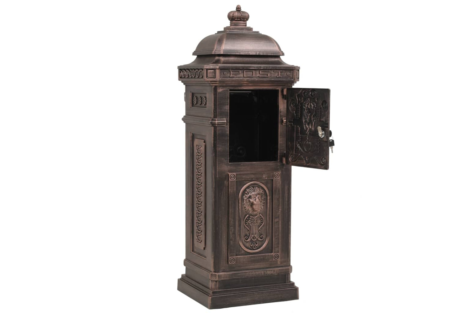 Vidaxl 43892 Pillar Letterbox Aluminium Vintage Style Rustproof Bronze-7
