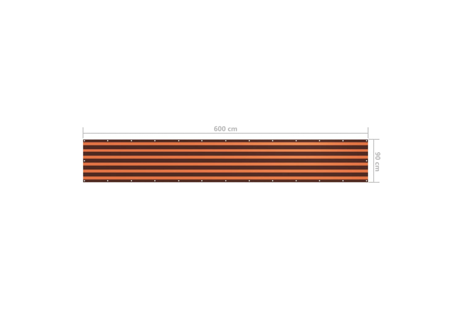 vidaXL 134931 Balcony Screen Orange And Brown 90x600cm Oxford Fabric-5