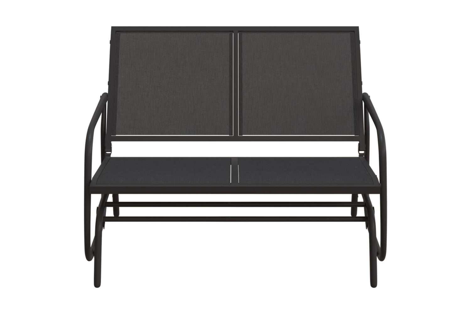 vidaXL 362708 Garden Glider Bench Black 120.5x76x86.5cm Textilene&steel-2