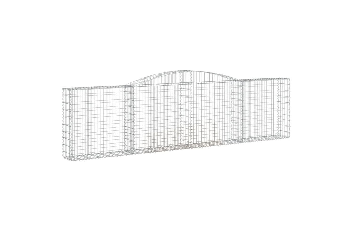 vidaXL 3146868 Arched Gabion Baskets 4 Pcs 400x30x100/120cm Galvanised Iron-2
