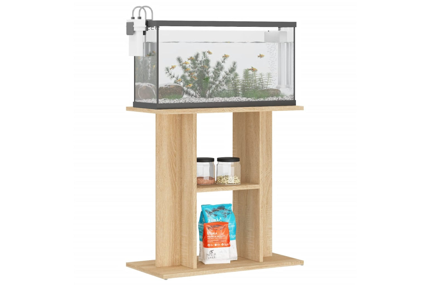 vidaXL 833570 Aquarium Stand Sonoma Oak 60x30x60cm Engineered Wood-2