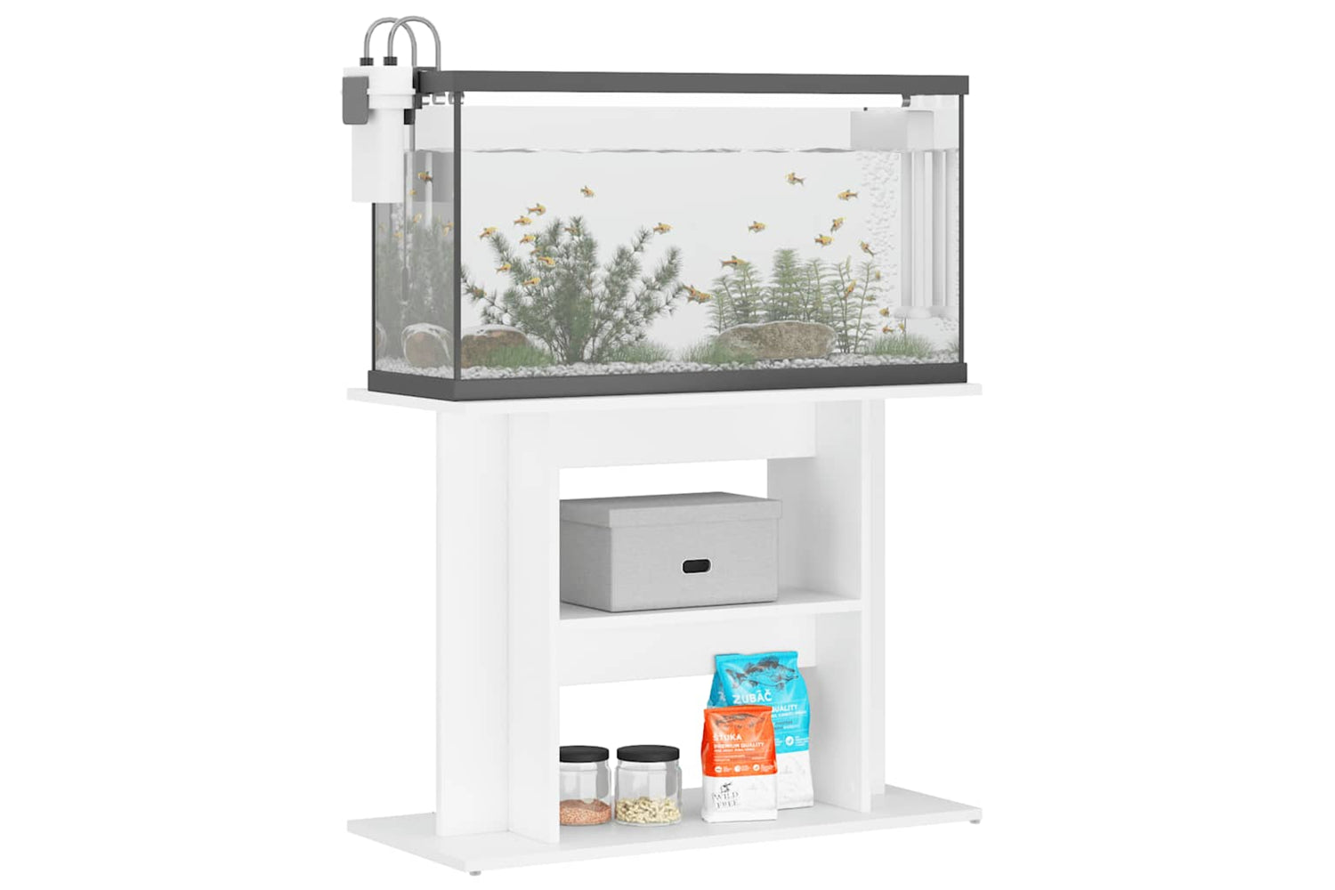 vidaXL 833575 Aquarium Stand White 80x35x60cm Engineered Wood-2