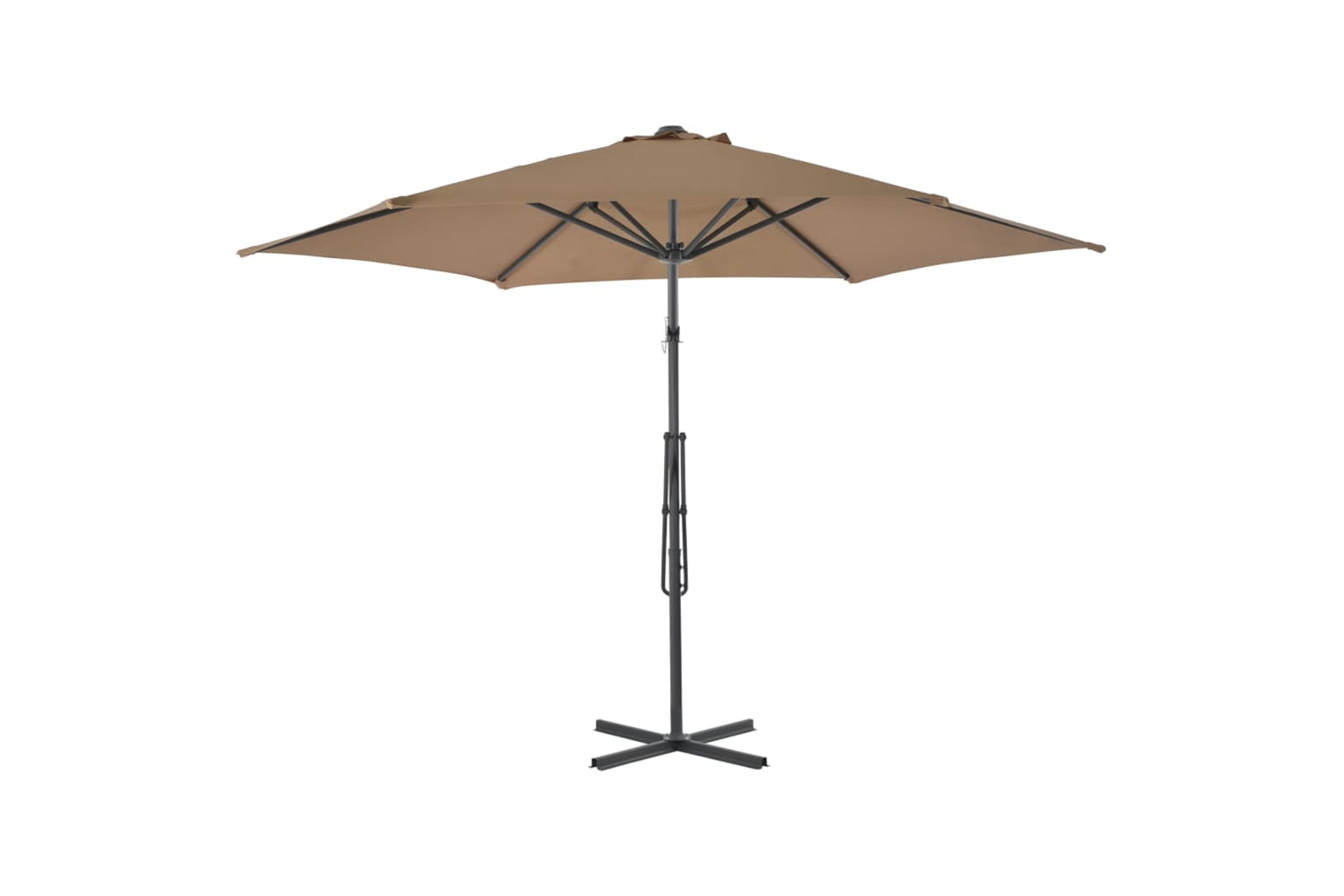 vidaXL 44888 Outdoor Parasol With Steel Pole 300cm Taupe-3