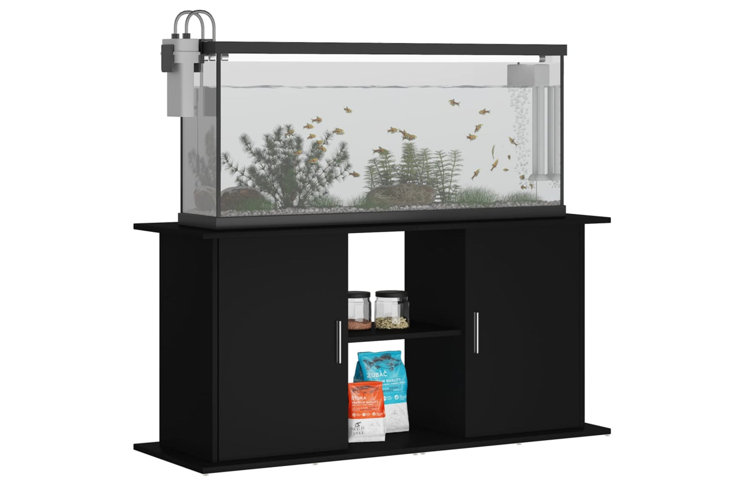 vidaXL 833616 Aquarium Stand Black 121x41x58cm Engineered Wood-2