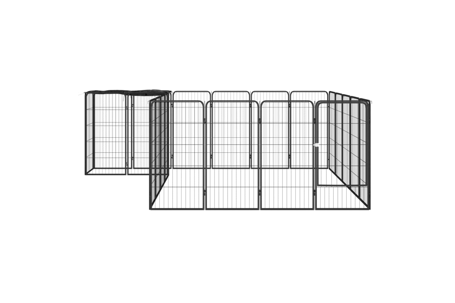 vidaXL 3115951 22-panel Dog Playpen Black 50x100cm Powder-coated Steel-2