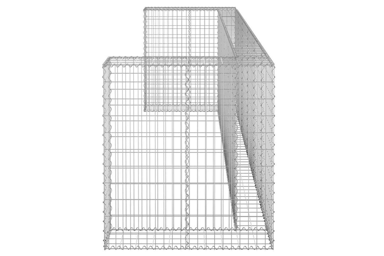 Vidaxl 151301 Gabion Wall For Garbage Bins Galvanised Steel 325x100x110 Cm-3