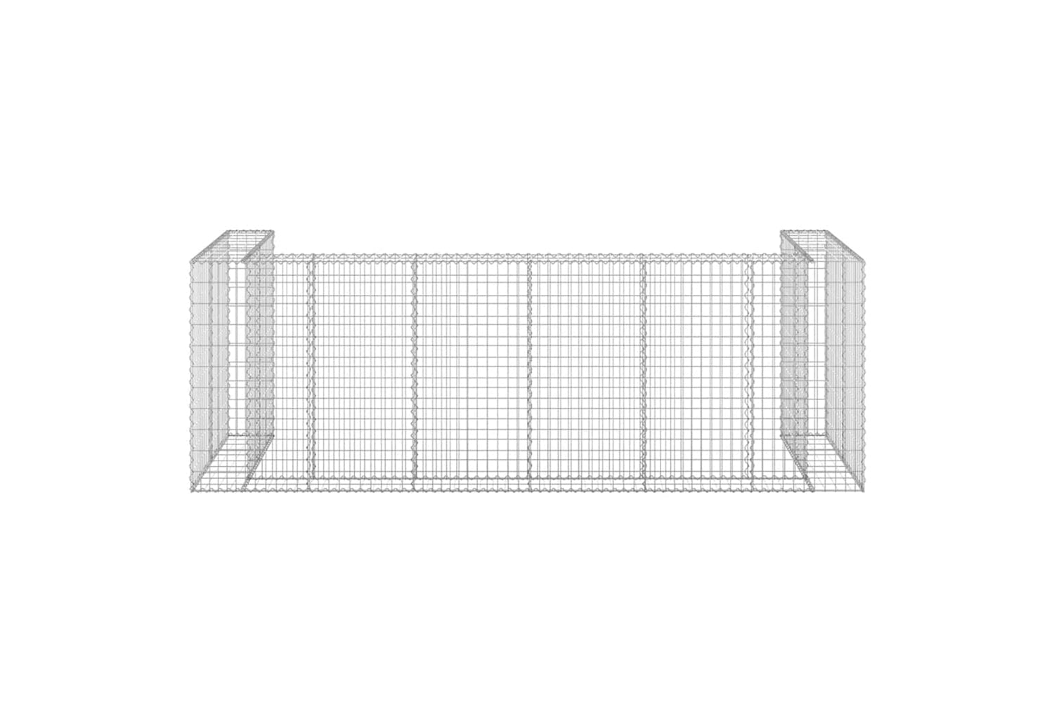 Vidaxl 151301 Gabion Wall For Garbage Bins Galvanised Steel 325x100x110 Cm-5