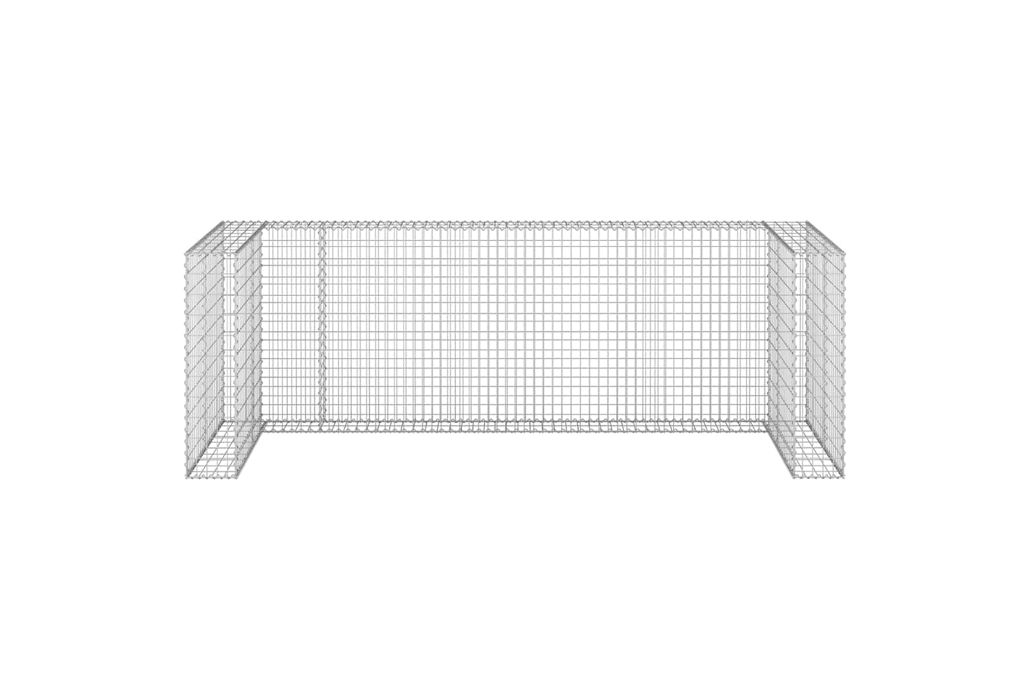 Vidaxl 151301 Gabion Wall For Garbage Bins Galvanised Steel 325x100x110 Cm-2