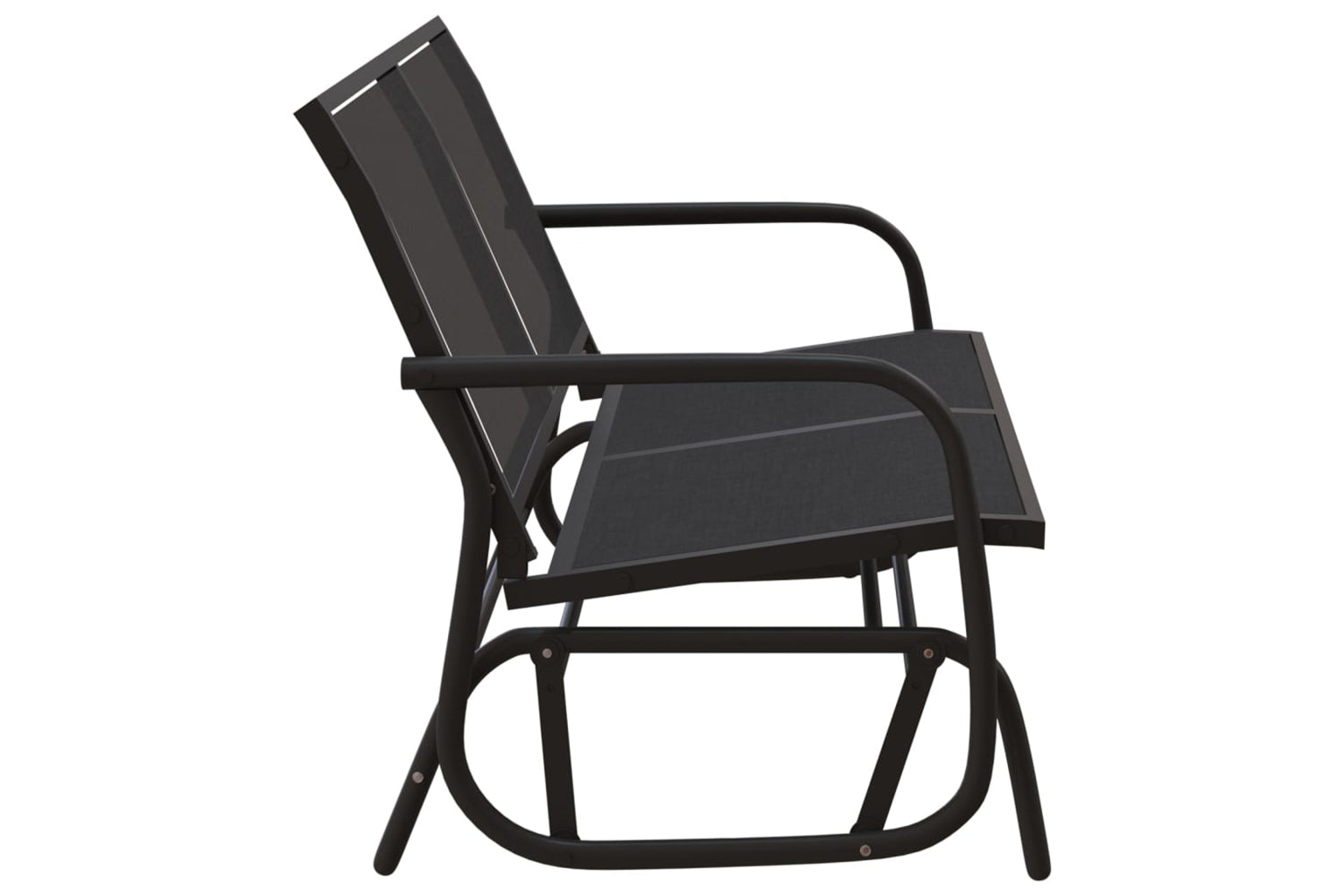 vidaXL 362708 Garden Glider Bench Black 120.5x76x86.5cm Textilene&steel-3