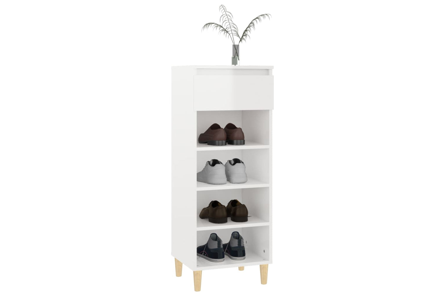 vidaXL 819774 Shoe Cabinet High Gloss White 40x36x105cm Engineered Wood-7