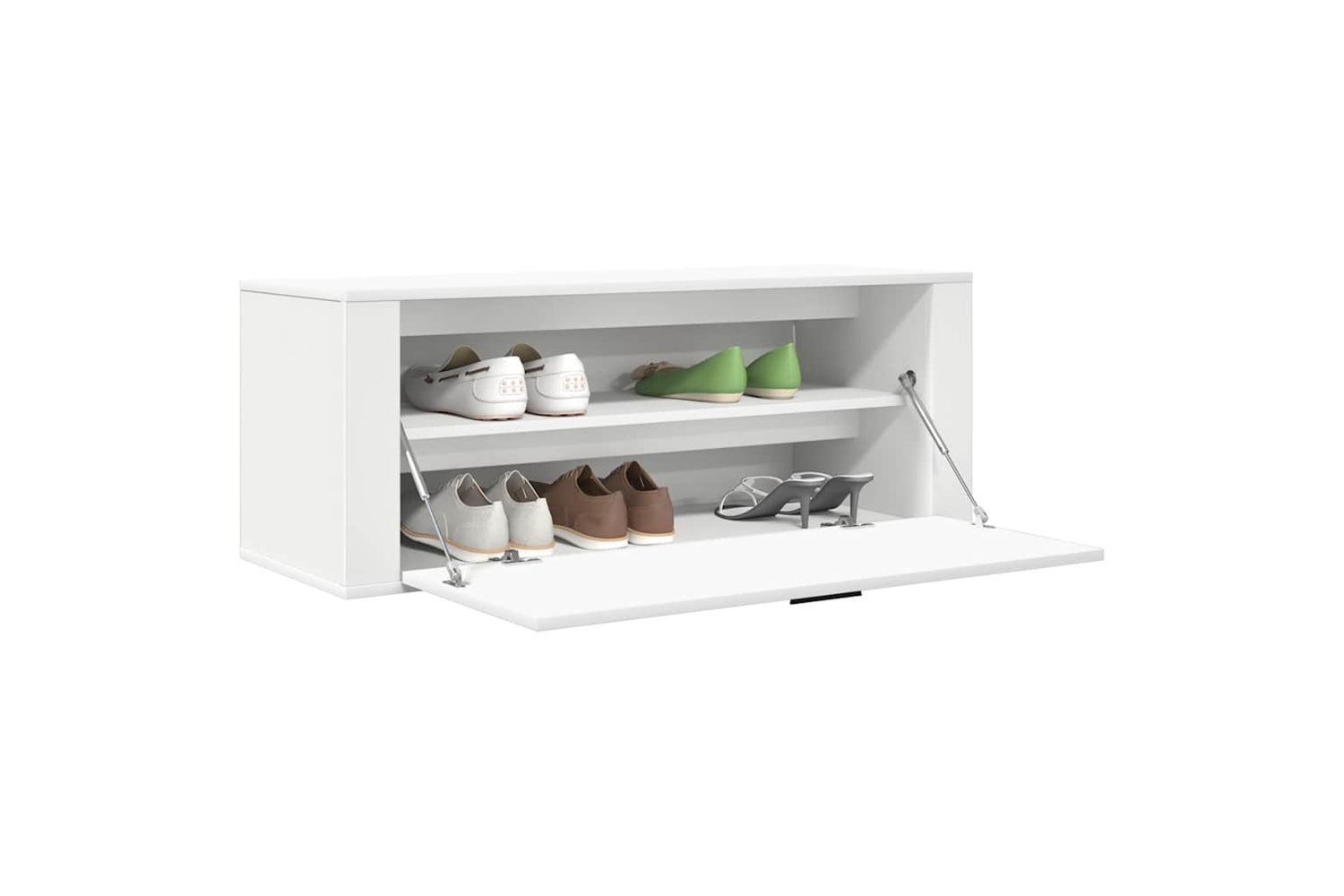 vidaXL 821020 Wall Shoe Cabinet White 100x35x38cm Engineered Wood-3