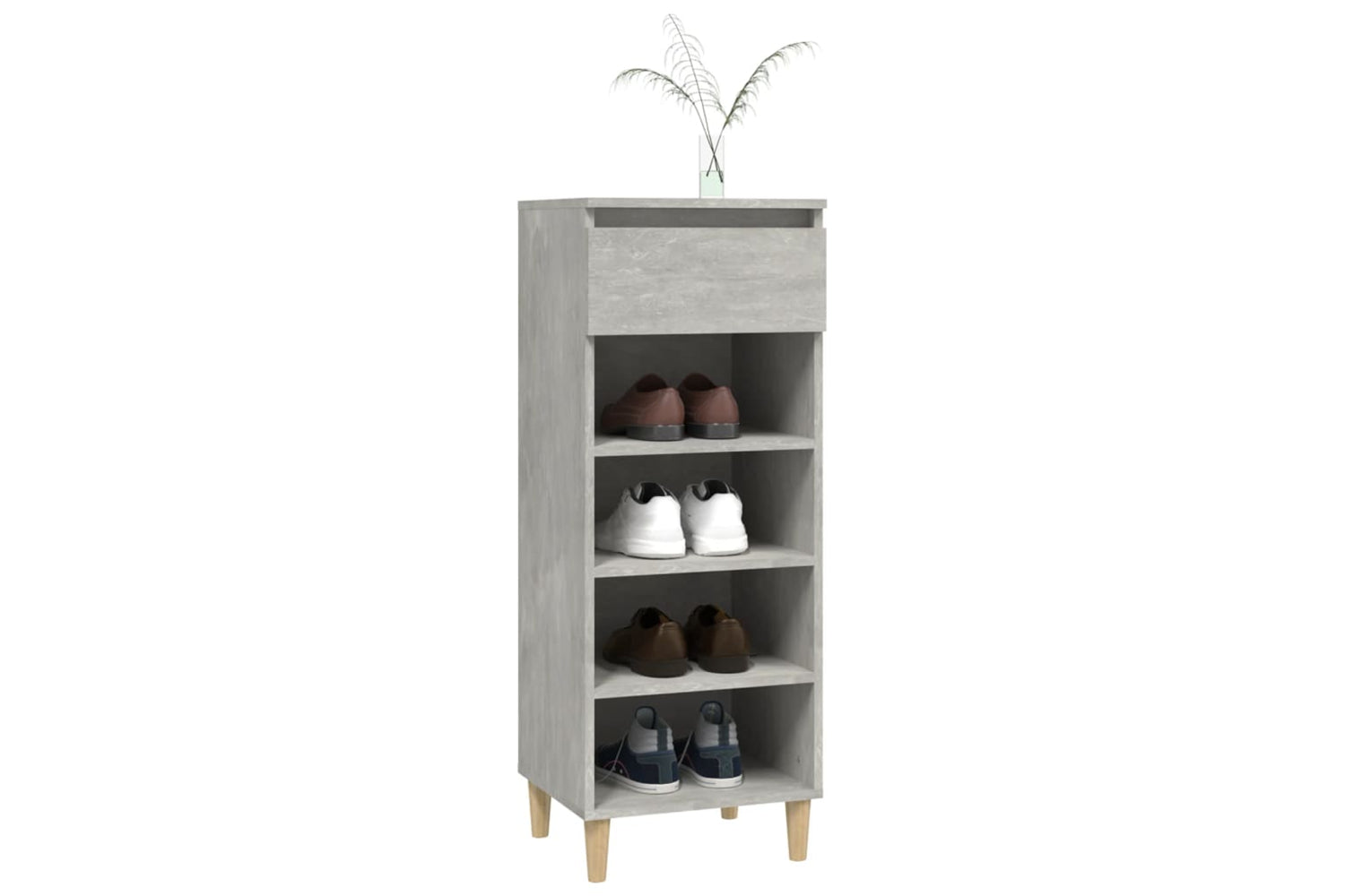 vidaXL 819776 Shoe Cabinet Concrete Grey 40x36x105cm Engineered Wood-7