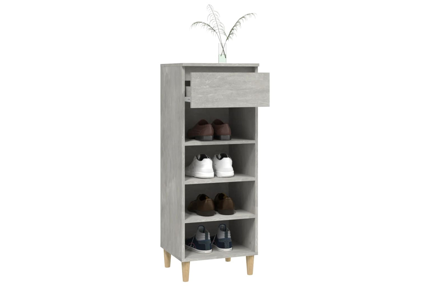 vidaXL 819776 Shoe Cabinet Concrete Grey 40x36x105cm Engineered Wood-6