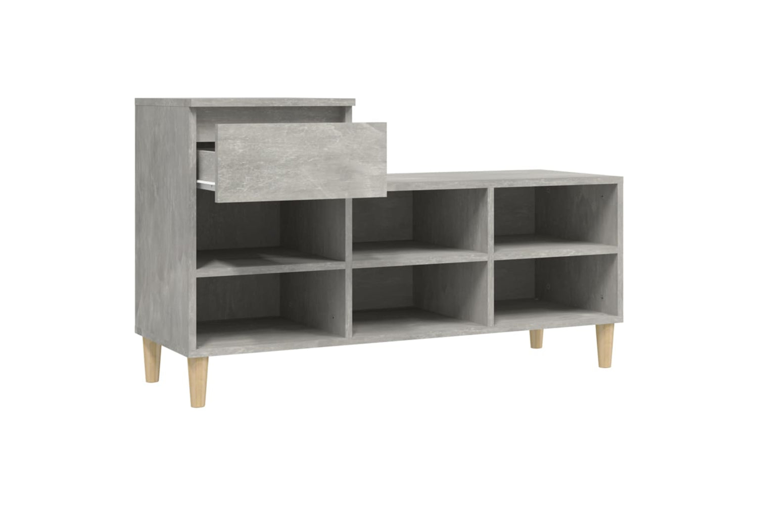 vidaXL 821208 Shoe Cabinet Concrete Grey 102x36x60cm Engineered Wood-6