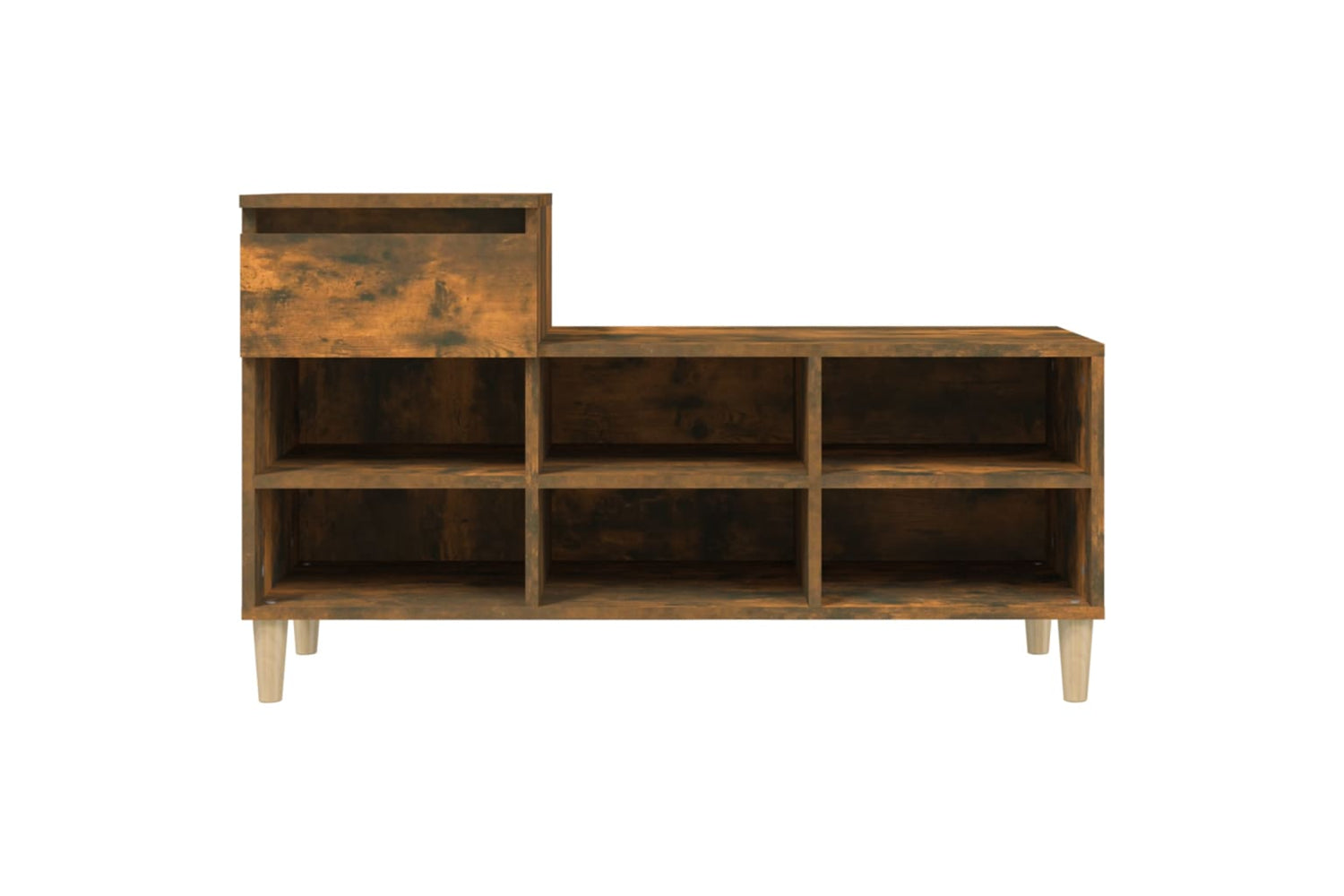 vidaXL 821209 Shoe Cabinet Smoked Oak 102x36x60cm Engineered Wood-5
