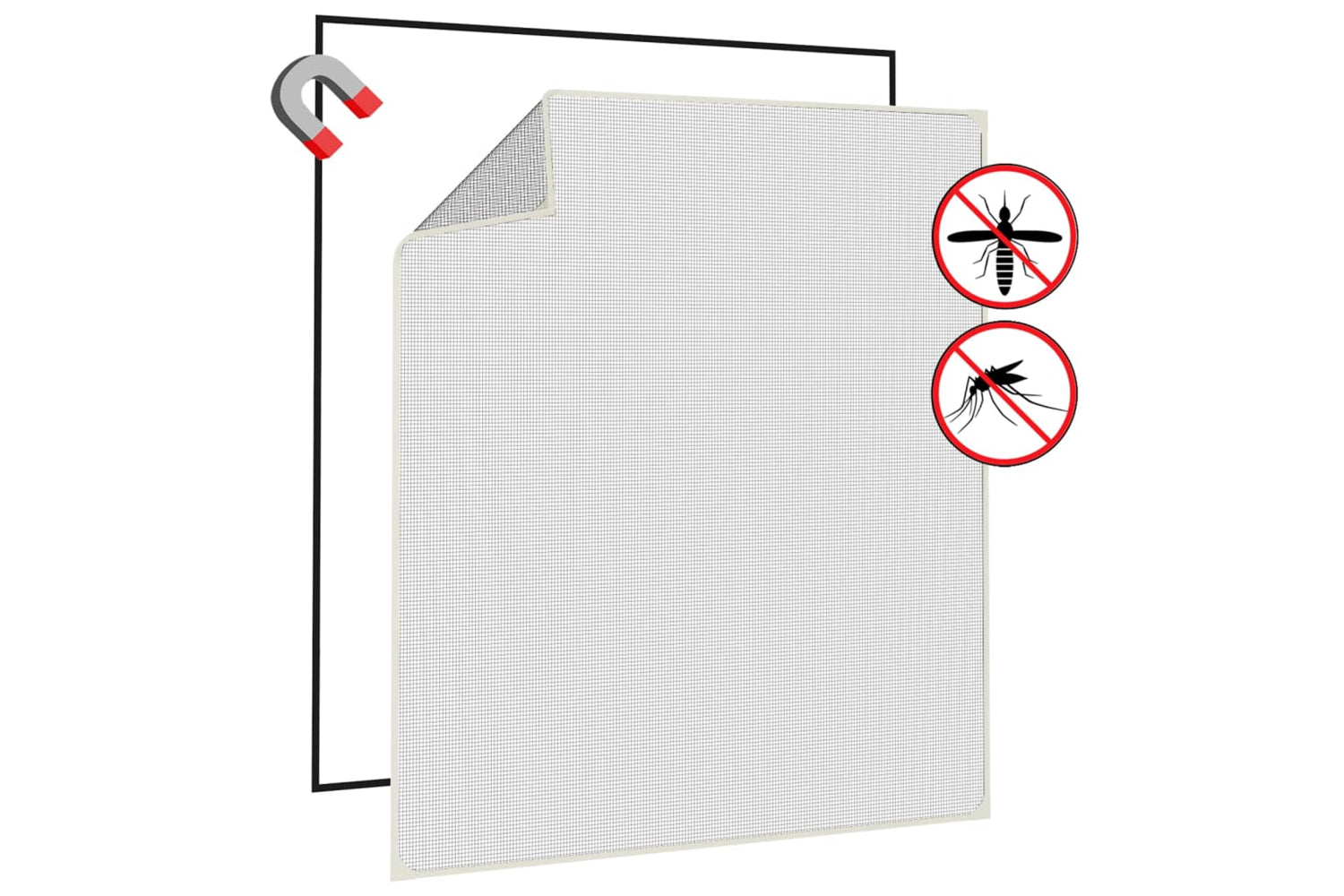 vidaXL 153853 Magnetic Insect Screen For Windows White 120x140cm-3