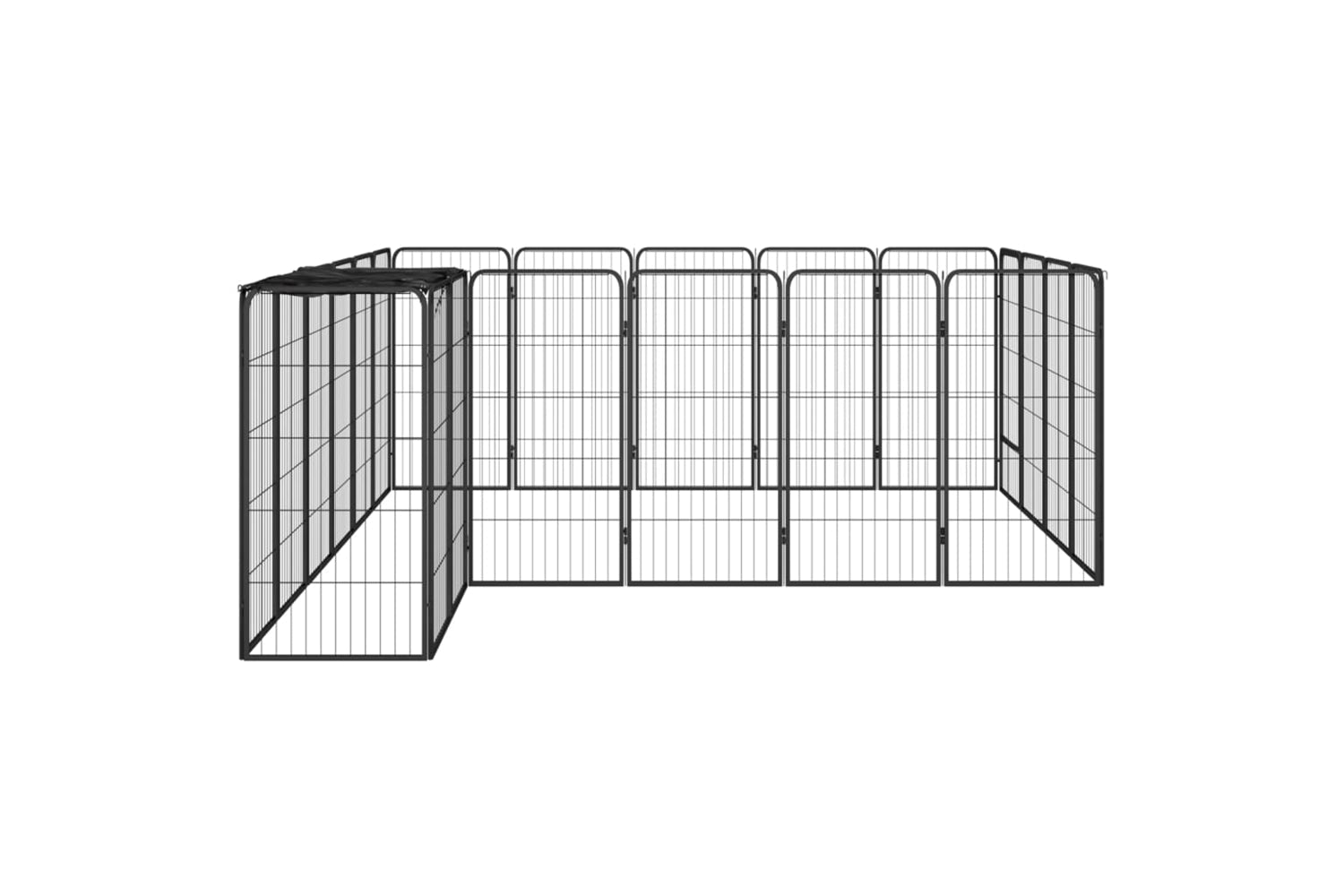 vidaXL 3115951 22-panel Dog Playpen Black 50x100cm Powder-coated Steel-3