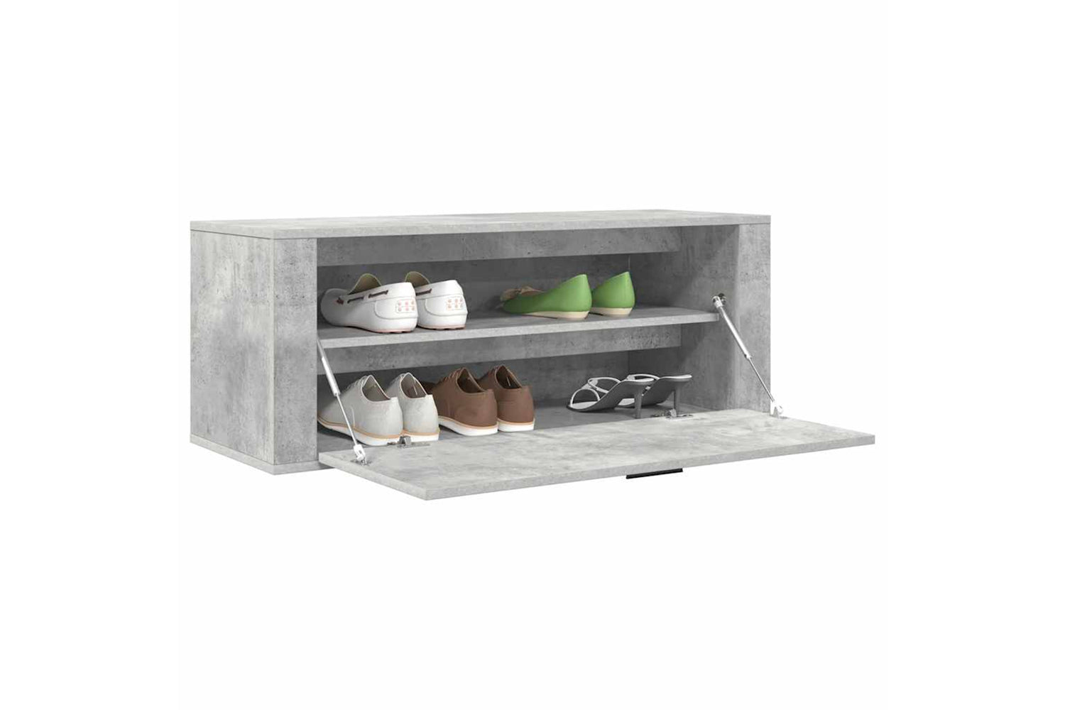 vidaXL 821024 Wall Shoe Cabinet Concrete Grey 100x35x38cm Engineered Wood-3