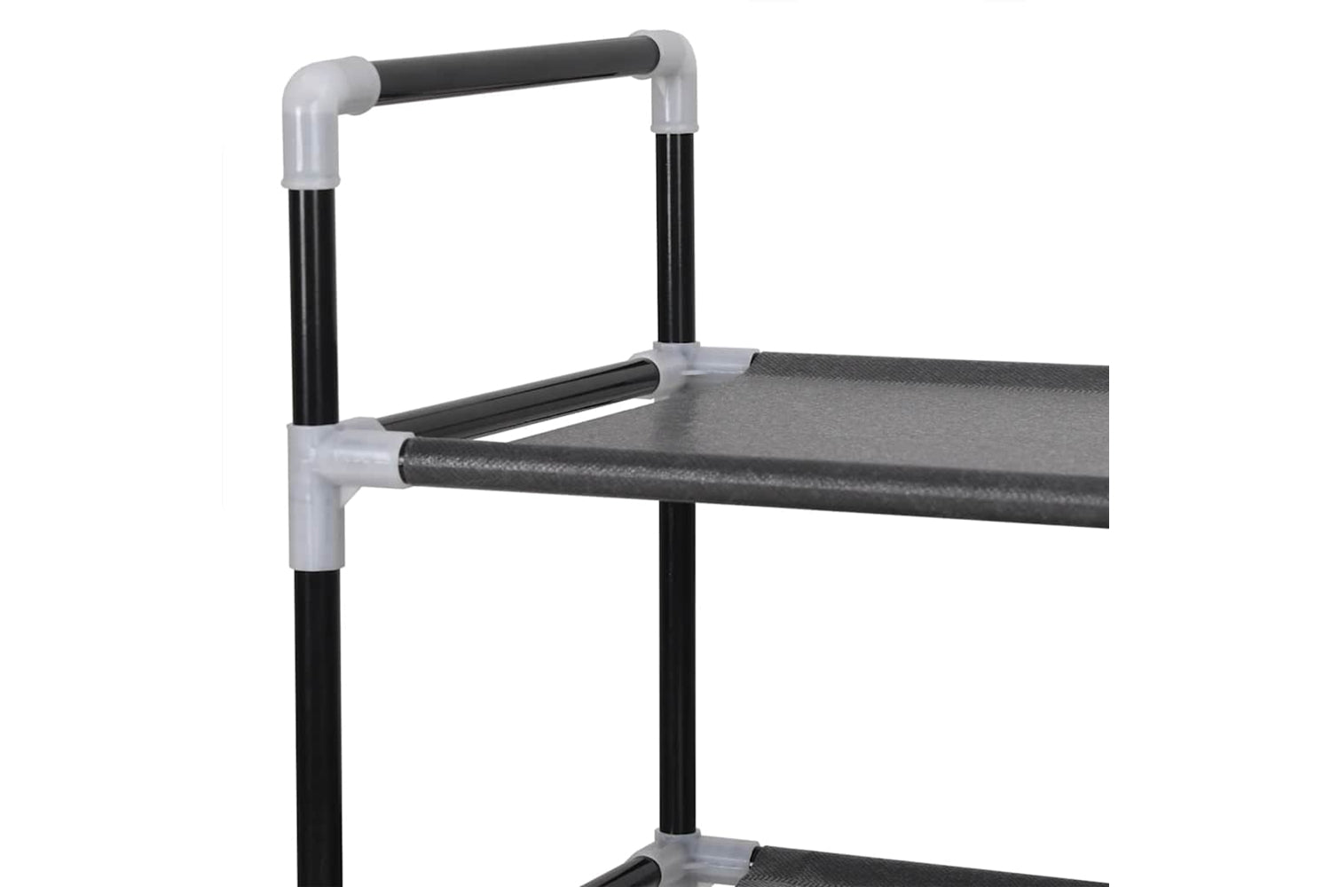 Vidaxl 245628 Shoe Rack With 4 Shelves Metal And Non-woven Fabric Black-5