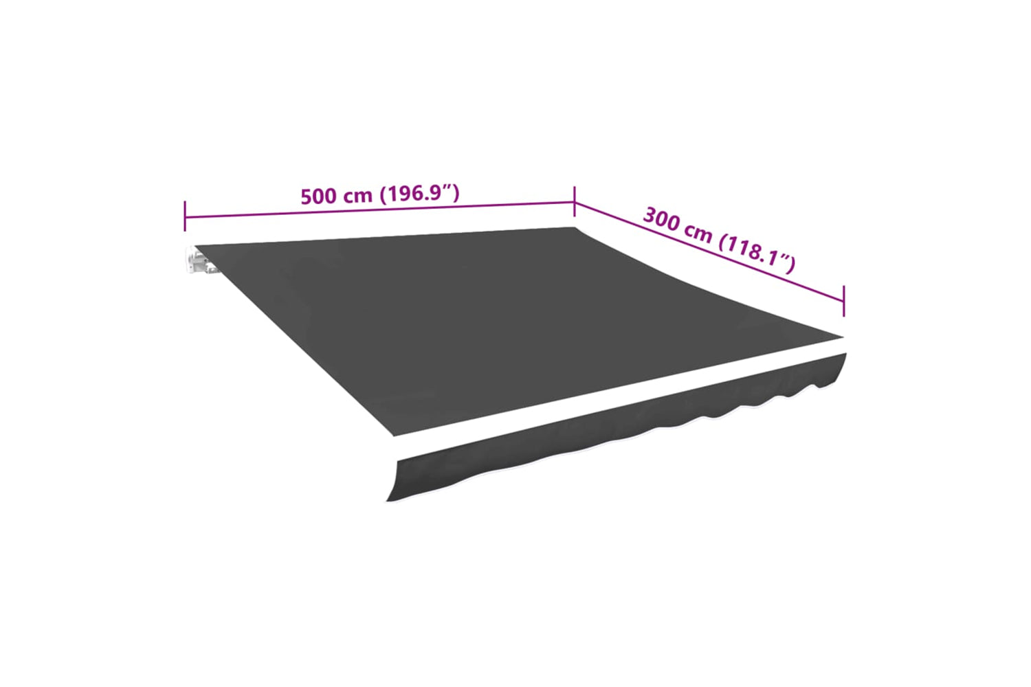 vidaXL 143712 Awning Top Sunshade Canvas Anthracite 500x300cm-5