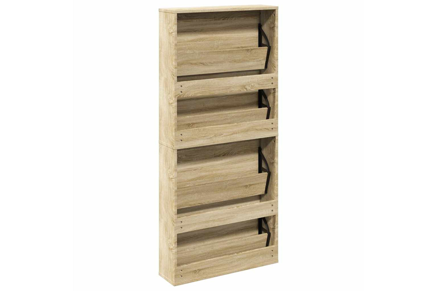 vidaXL 273935 Shoe Cabinet 4-layer Mirror Oak 63x17x134cm-5