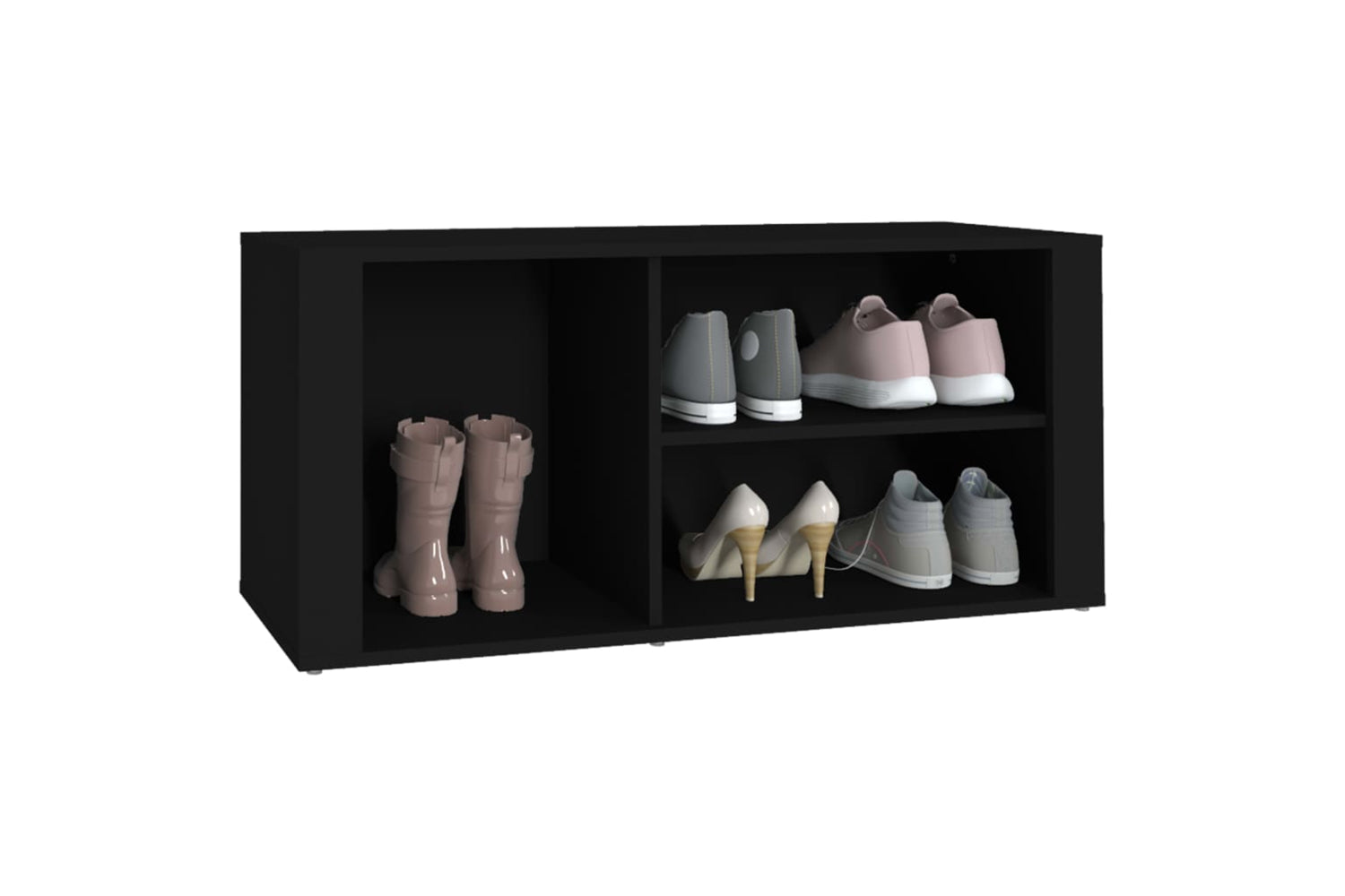 vidaXL 816921 Shoe Cabinet Black 100x35x45cm Engineered Wood-3