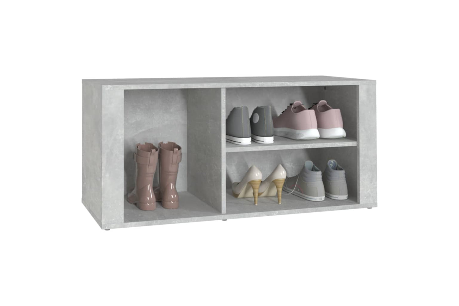vidaXL 816924 Shoe Cabinet Concrete Grey 100x35x45cm Engineered Wood-3