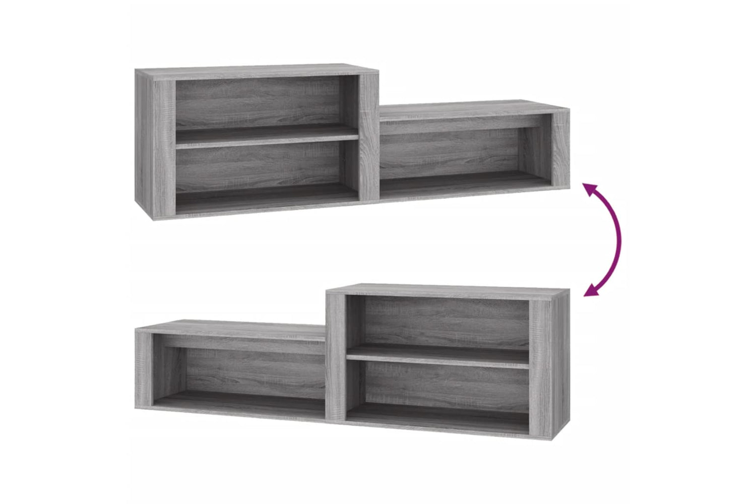 vidaXL 816918 Shoe Cabinet Grey Sonoma 150x35x45cm Engineered Wood-6