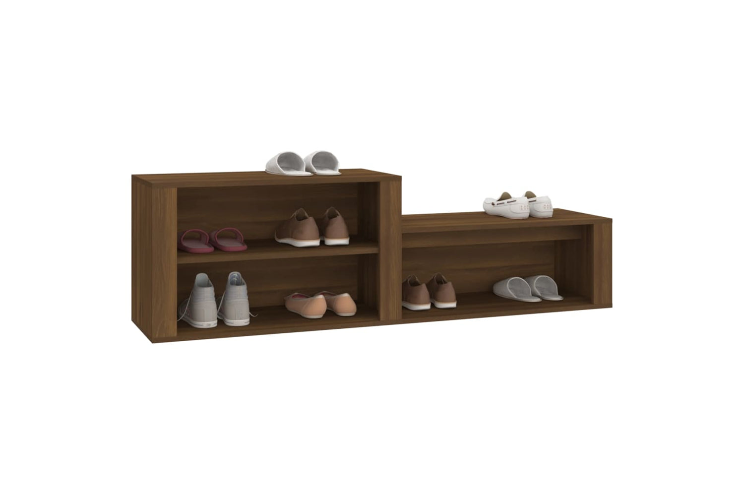 vidaXL 816919 Shoe Cabinet Brown Oak 150x35x45cm Engineered Wood-3