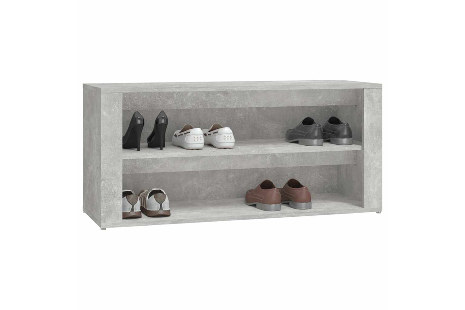 vidaXL 816908 Shoe Rack Concrete Grey 100x35x45cm Engineered Wood-3