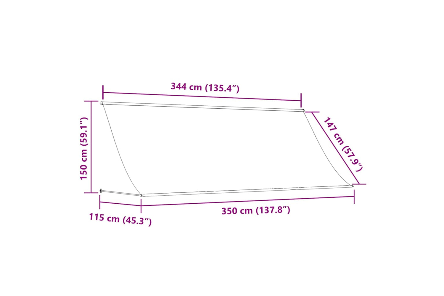 Vidaxl Retractable Awning 350x150 Cm Anthracite-7