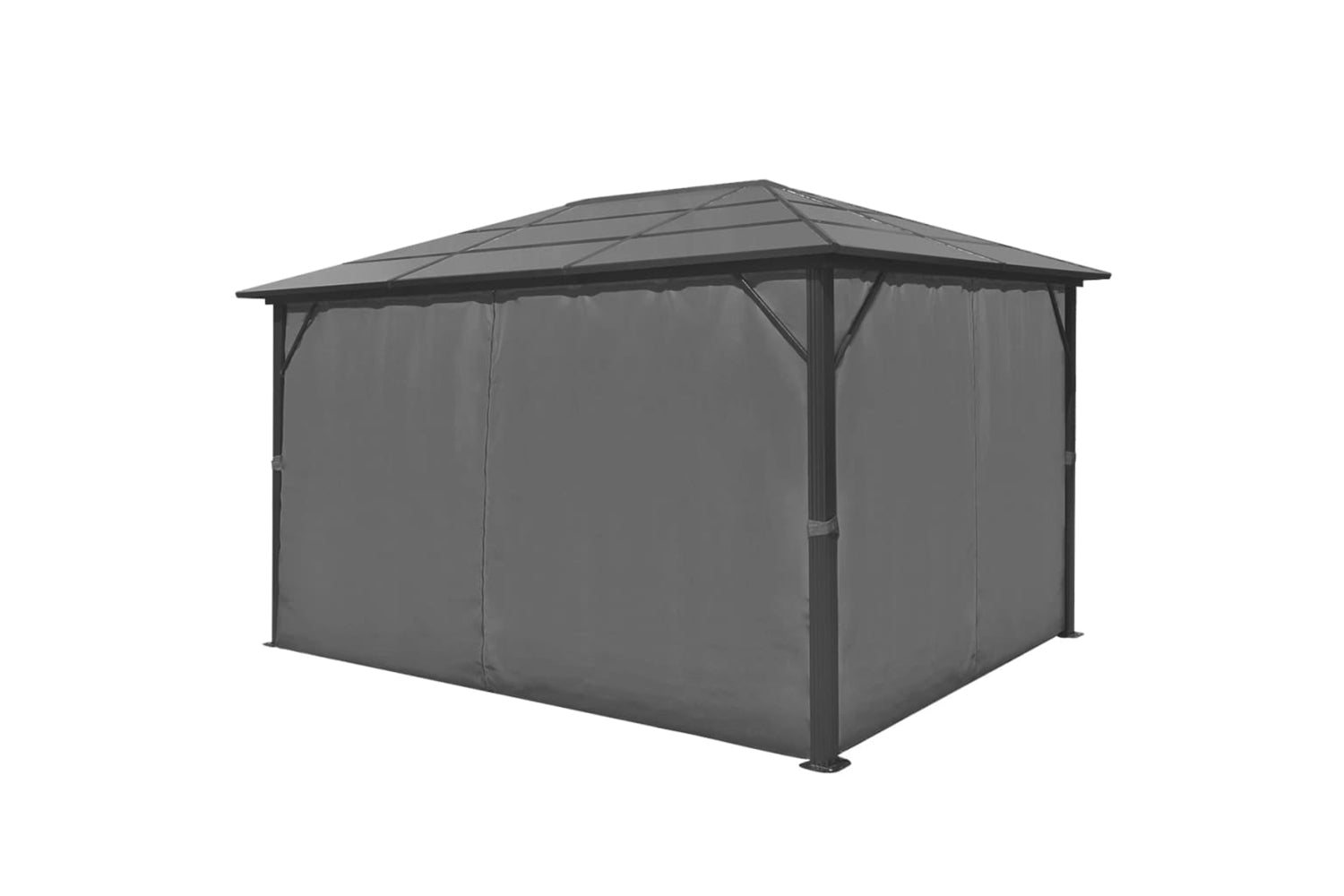 vidaXL 44890 Gazebo With Curtain Anthracite Aluminium 400x300cm-4