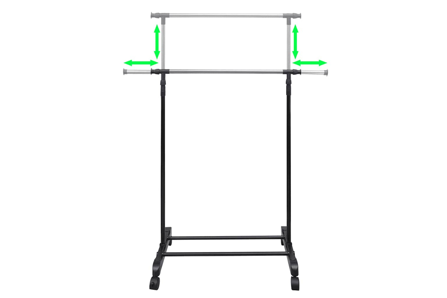 Vidaxl 50259 Adjustable Clothes Rack 4 Castors 1 Hanging Rail-7