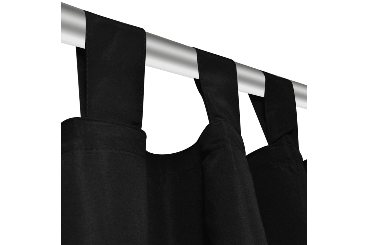 vidaXL 130355 2 Pcs Black Micro-satin Curtains With Loops 140 X 245cm-4
