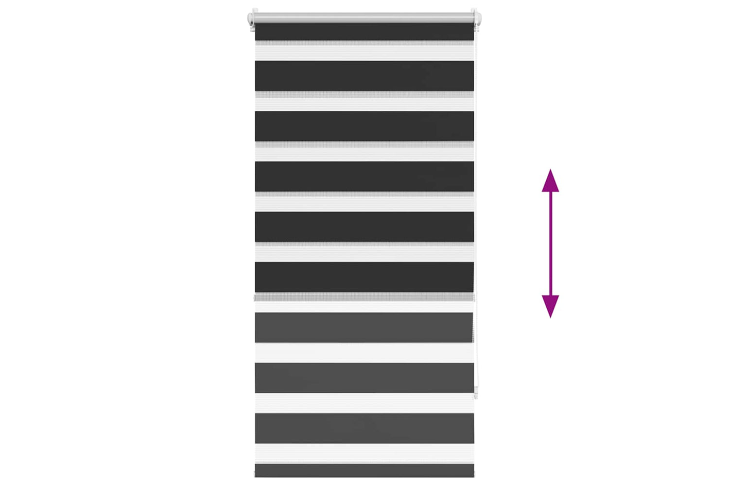 vidaXL 240192 Zebra Blind 60 X 120cm Black-4