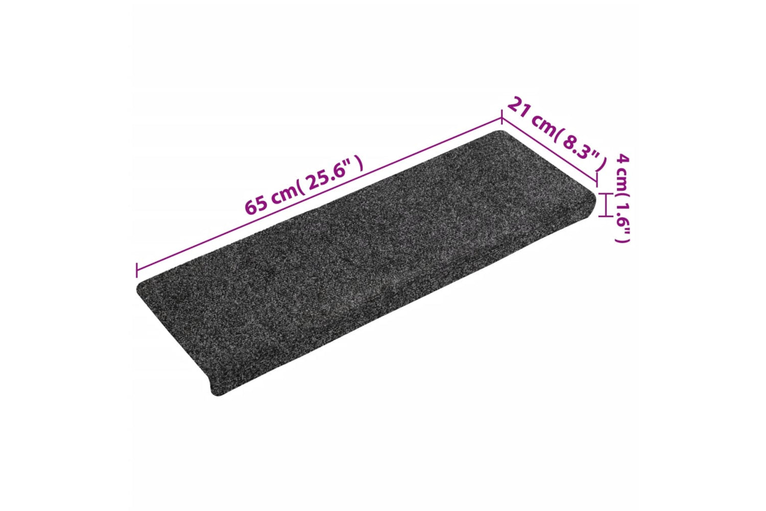 vidaXL Stair Mats 15 Pcs Needle Punch 65x21x4cm Grey-6