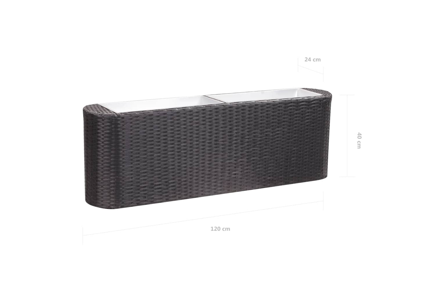 vidaXL 46952 Garden Raised Bed 120x24x40cm Poly Rattan Black-7