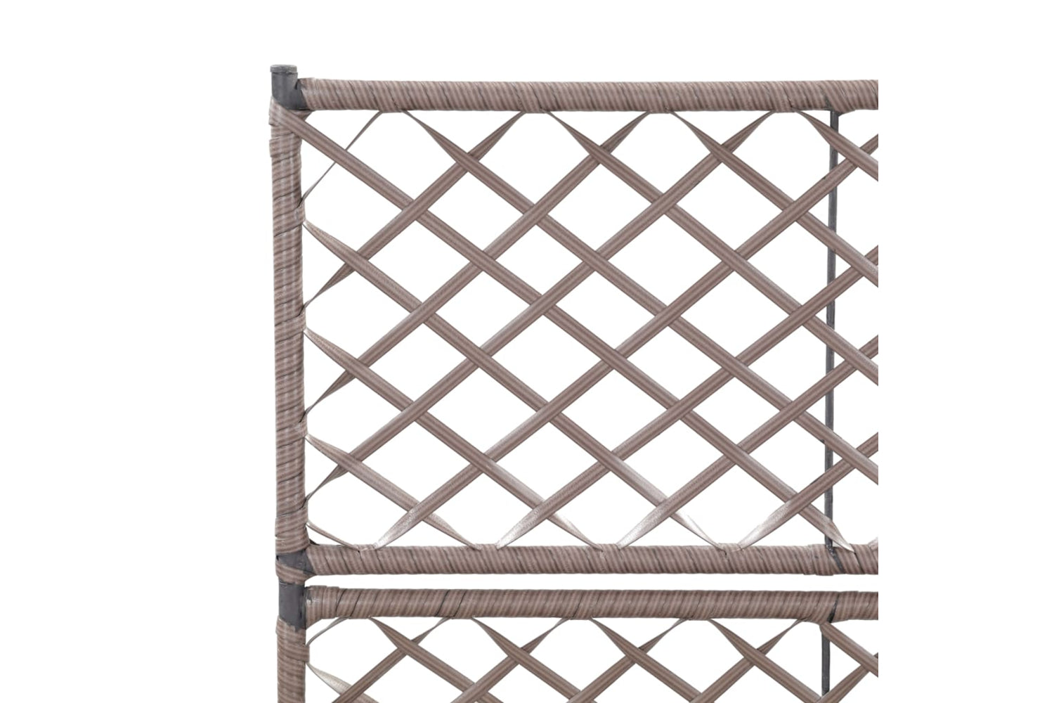 vidaXL 46937 Trellis Raised Bed With 2 Pots 58x30x107cm Poly Rattan Brown-5