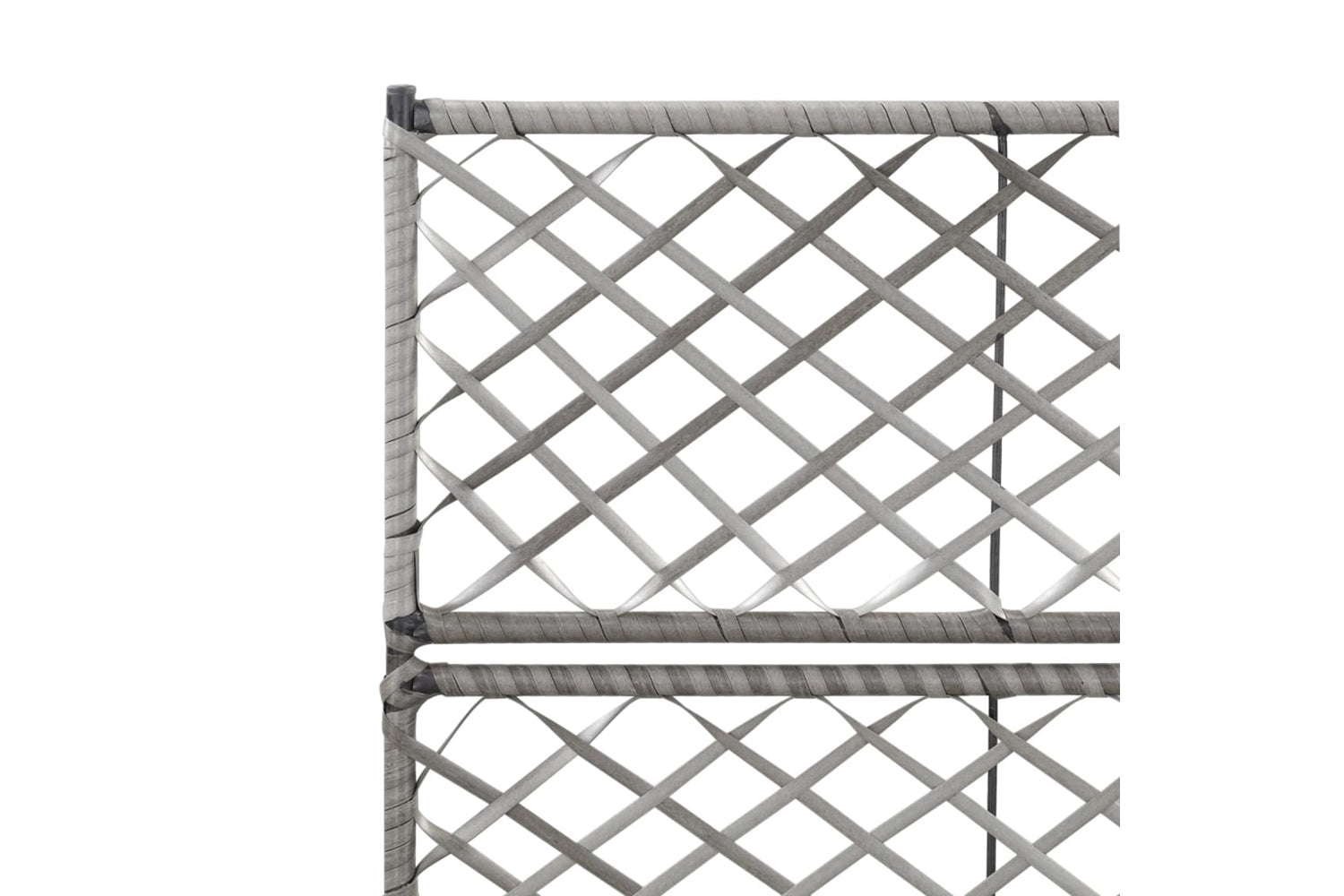 vidaXL 46934 Trellis Raised Bed With 2 Pots 58x30x107cm Poly Rattan Grey-5