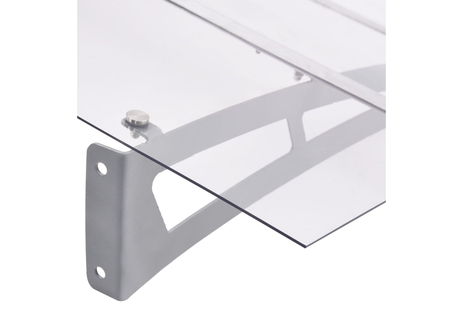 vidaXL 144828 Door Canopy Silver And Transparent 120x90cm Polycarbonate-4