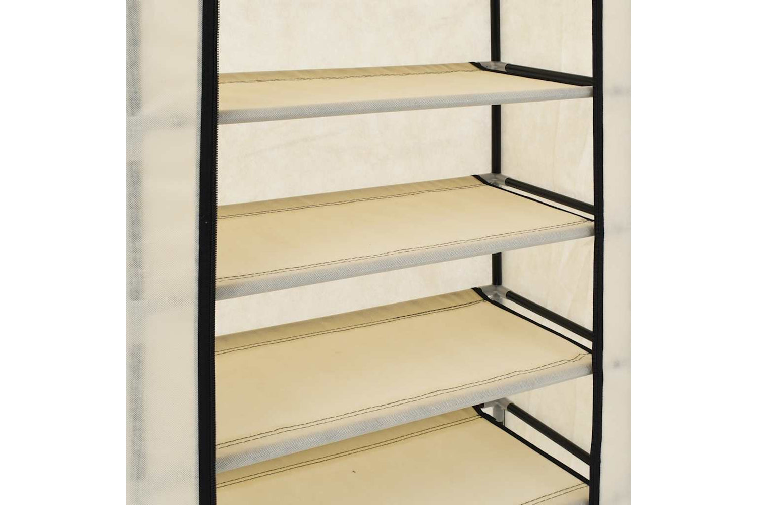 vidaXL 282429 Shoe Cabinet With Cover Cream 58x28x106cm Fabric-7